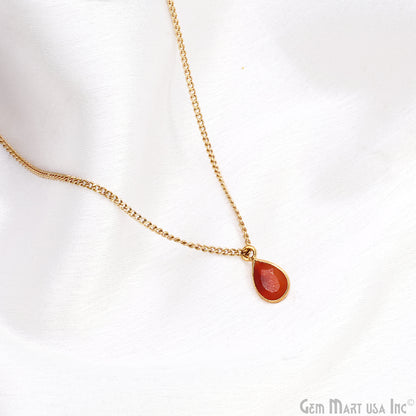 Pears 6x9mm Brilliant Cut Gold Plated Bezel Single Bail Gemstone Connector