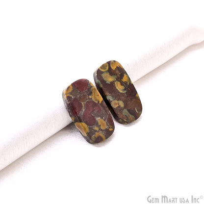 Fruit Jasper Octagon Shape 26x16mm Loose Gemstone For Earring Pair