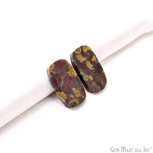 Fruit Jasper Octagon Shape 26x16mm Loose Gemstone For Earring Pair