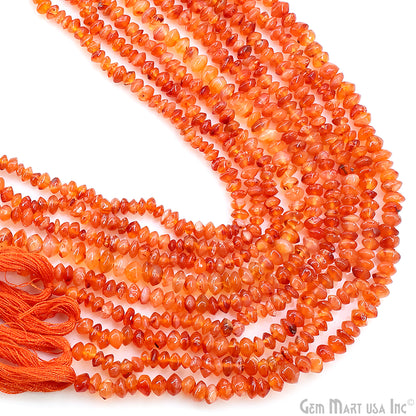 Carnelian Faceted Round Drilled Beads 2-4mm Waist Beads, Rondelle Bead Strand 13 Inch