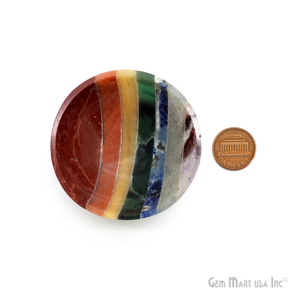 Seven Chakra Mini Carved Gemstone Bowl Cup 2 inch