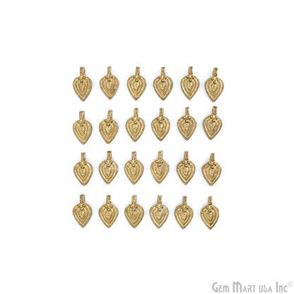 Authentic Antique Brass Teardrop Vintage Charms, Gold Plated Tribal Pendant, Earring, Dangle Leaf Charm, Custom gift for her, mom