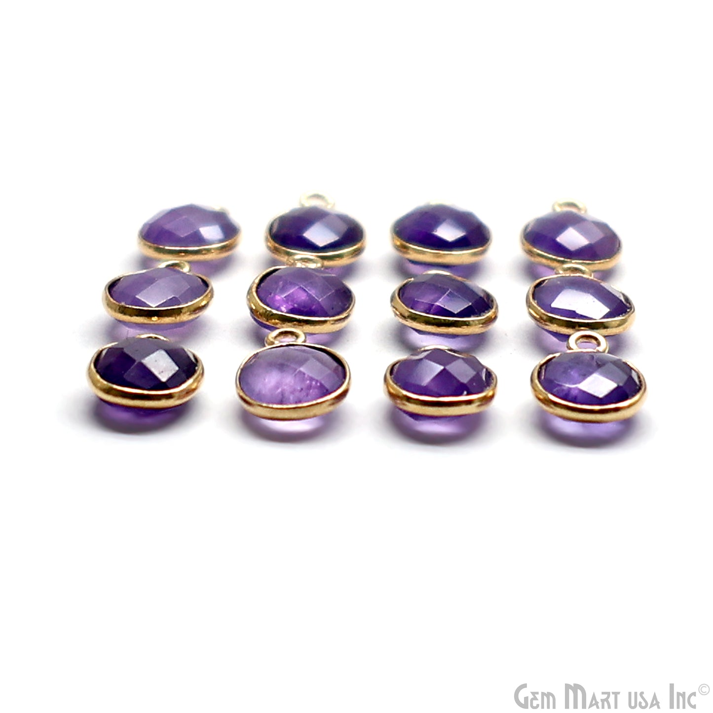 Oval 8x10mm Gold Bezel Single Bail Gemstone Connector
