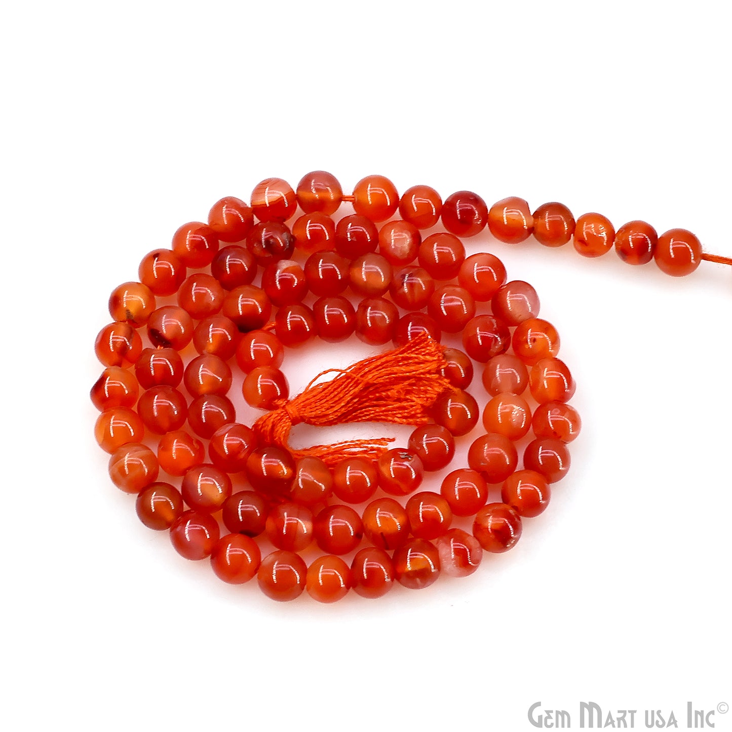 Carnelian Smooth Round Drilled Beads 4-5mm Waist Beads, Rondelle Bead Strand 13 Inch