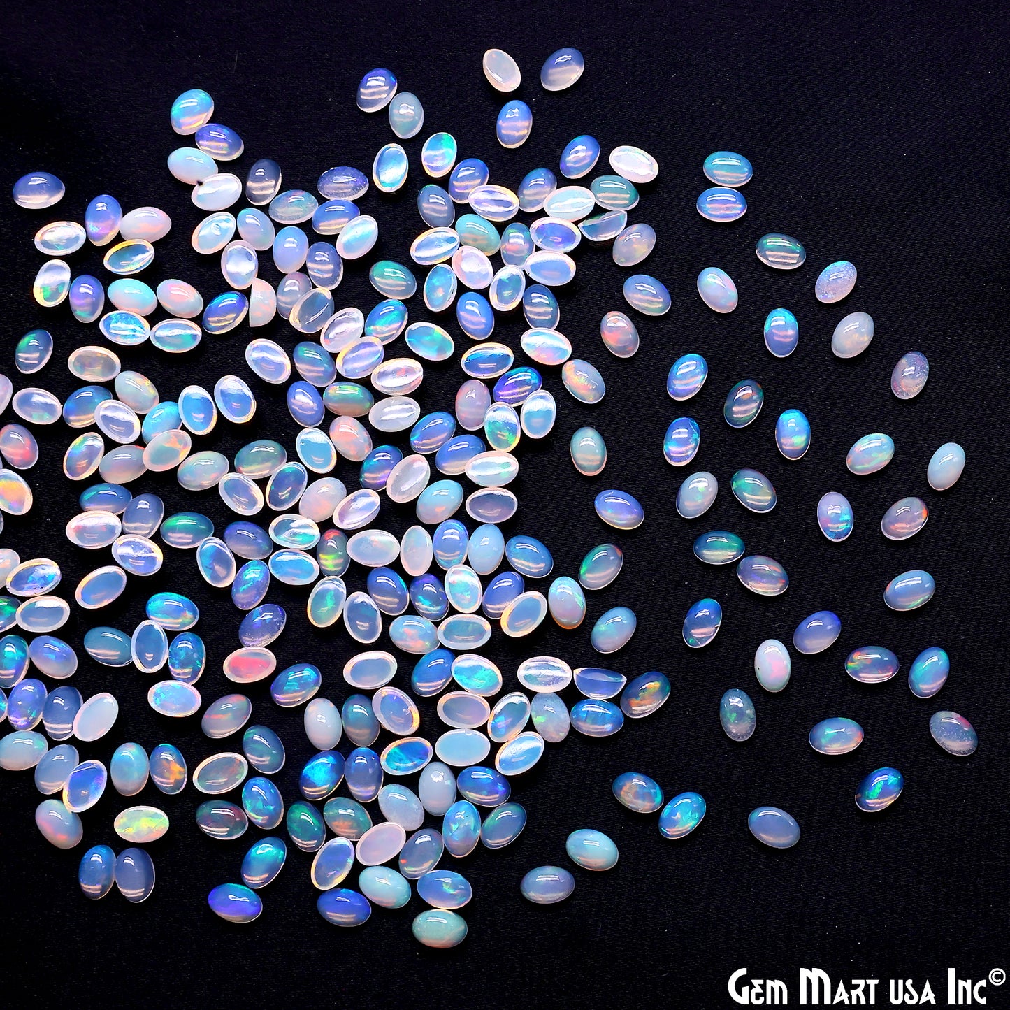 Ethiopian Opal Wholesale Gemstones, 100% Natural Precious Gems, Rainbow Cabochons Loose Gems, 6x4mm, Oval, 5PC
