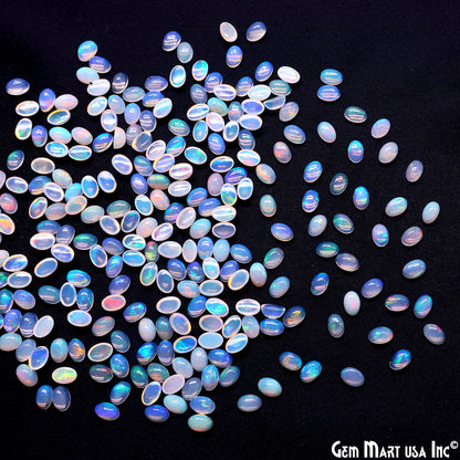 Ethiopian Opal Wholesale Gemstones, 100% Natural Precious Gems, Rainbow Cabochons Loose Gems, 6x4mm, Oval, 5PC