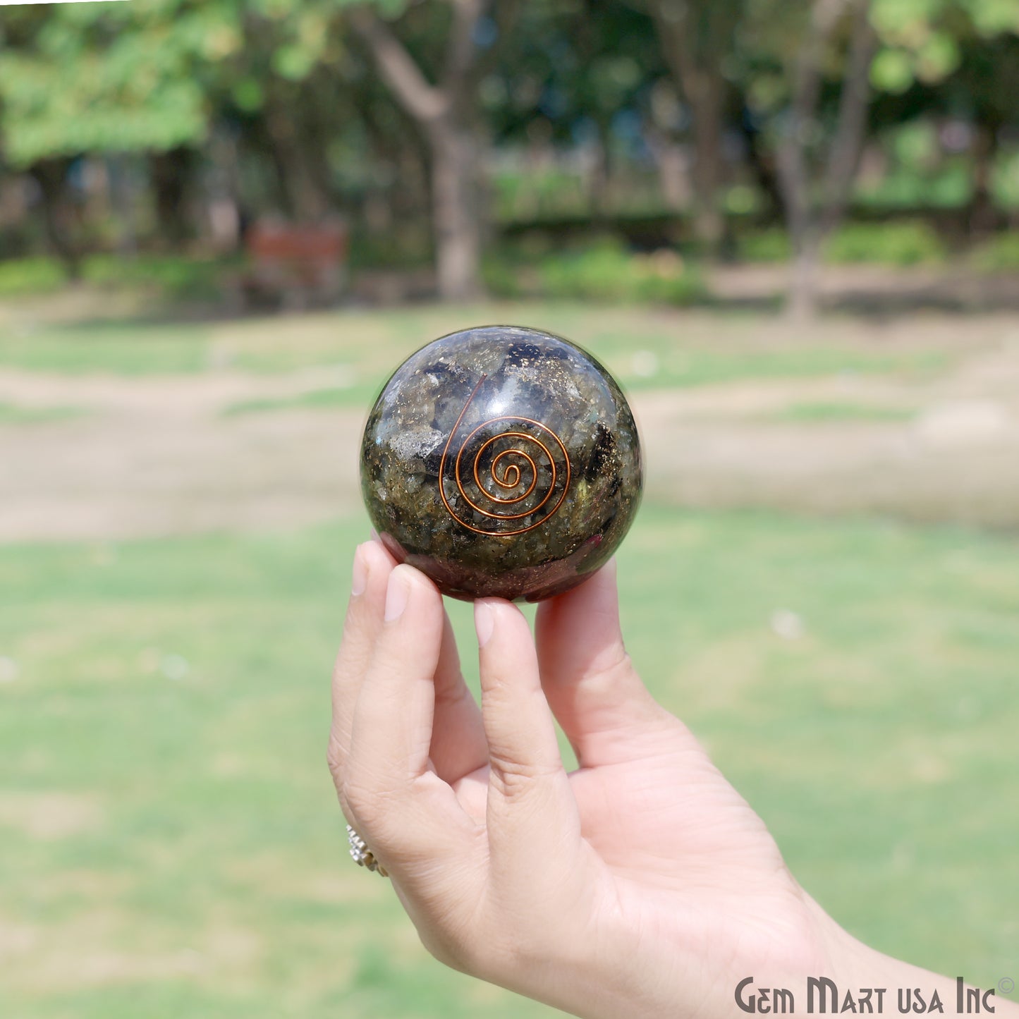 Labradorite Healing Gemstone Sphere 2" - Reiki Meditation Ball, Chakra Balancing, Orgone Energy, Spiritual Healing, Home Decor