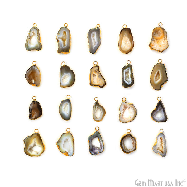 Yellow Agate Geode Druzy...