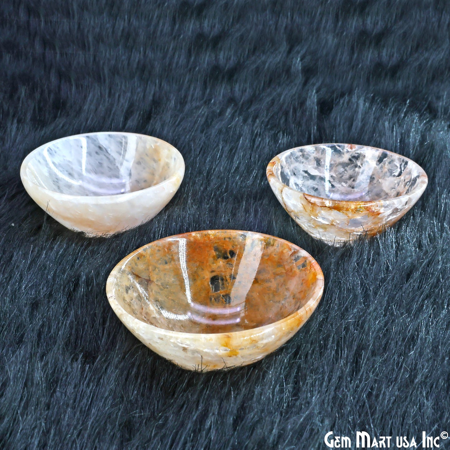 Natural Ocean Jasper Mini Carved Gemstone Bowl Cup 2 inch