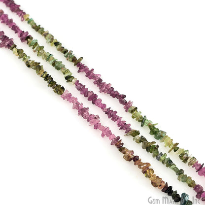 Multi Tourmaline Chip Beads, 34 Inch, Natural Chip Strands, Drilled Strung Nugget Beads, 3-7mm, Polished, GemMartUSA (CHMT-70001)