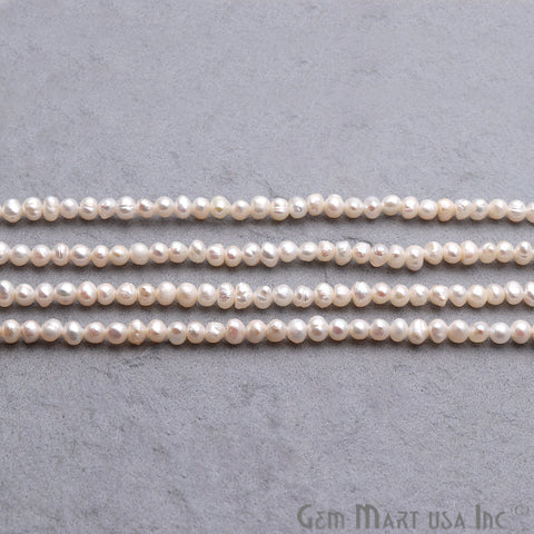 Freshwater Pearl Round Beads 3-4mm Gemstone Rondelle Beads - GemMartUSA