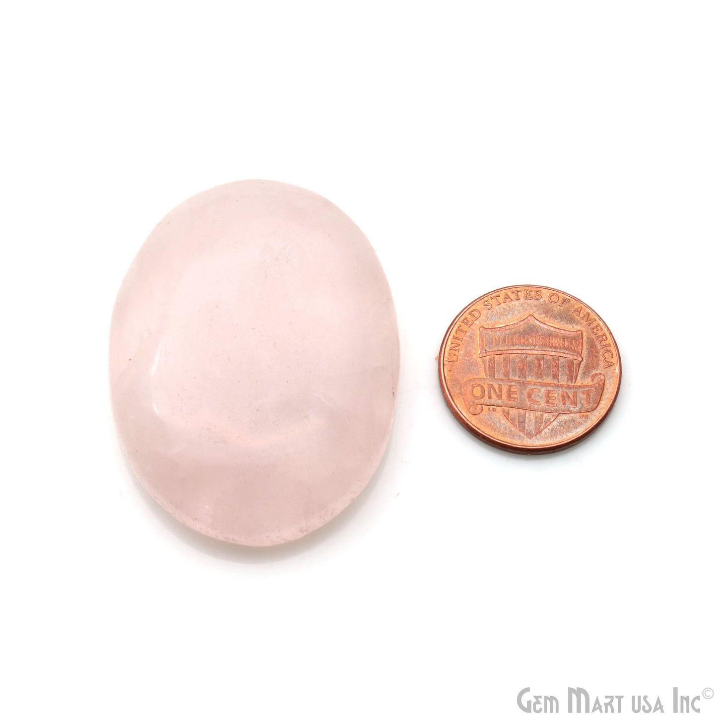 Rose Quartz Oval Worry Stone - Natural Hand-Carved Thumb Gemstone