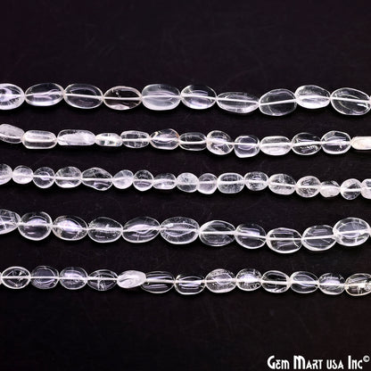 Crystal Tumble Beads Free Form Drilled Beads 9-13X6-7mm Waist Beads, Rondelle Bead Strand 13 Inch