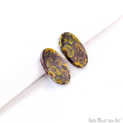 Fruit Jasper Oval Shape 25x15mm Loose Gemstone For Earring Pair