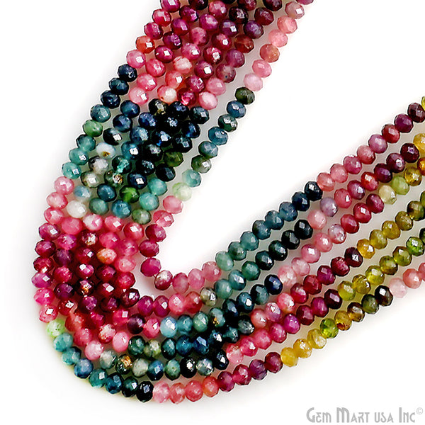 Multi Tourmaline Rondelle Beads,...