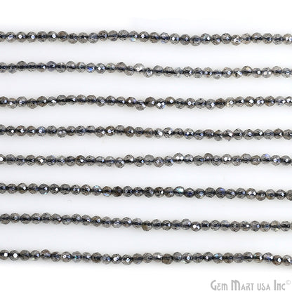 Mistique Labradorite Rondelle Beads, 12.5 Inch Gemstone Strands, Drilled Strung Nugget Beads, Faceted Round, 3-4mm