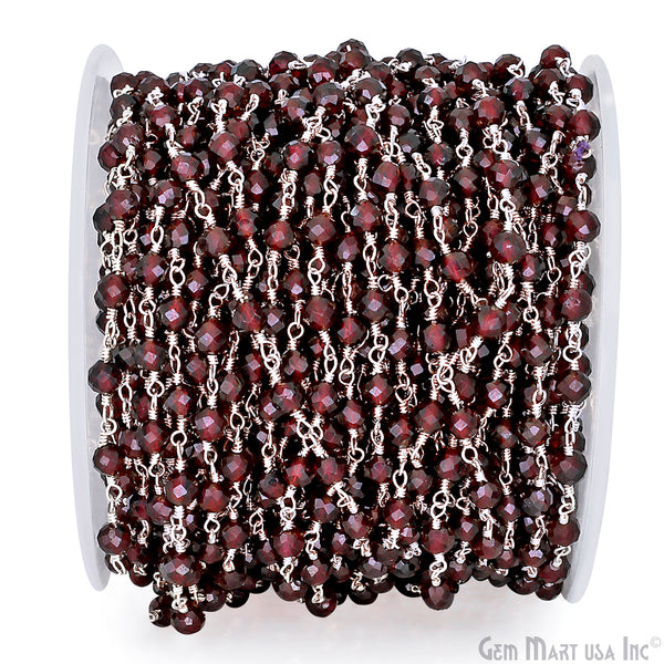 Garnet 4mm Silver Plated...