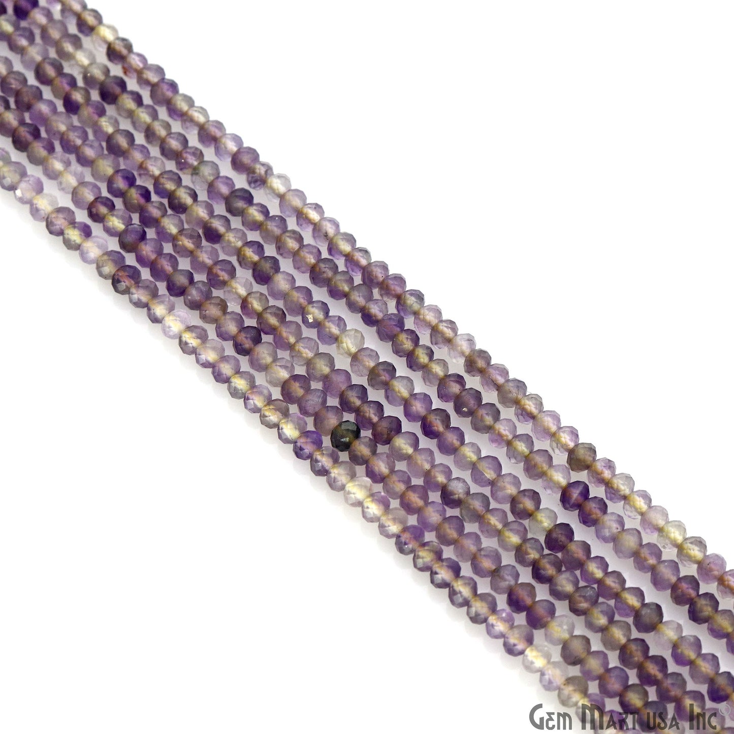 Gemstone Rondelle Bead Strands, Round Faceted, Polished Beads, Handmade Rondelle Beads, 12.5-inch, 3-4mm Round Strands for DIY Jewelry Making