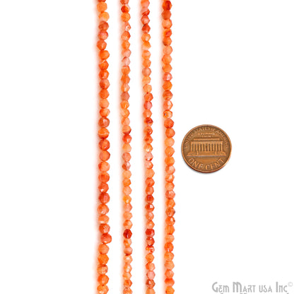 Shaded Carnelian Faceted Round Drilled Beads 5-7mm Waist Beads, Rondelle Bead Strand 13 Inch