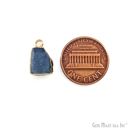 Organic Rough Gold Electroplated 13x7mm Single Bail Gemstone Charm Crystal Pendant