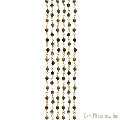 Bumble Bee 3-3.5mm Gold Plated Beaded Wire Wrapped Rosary Chain