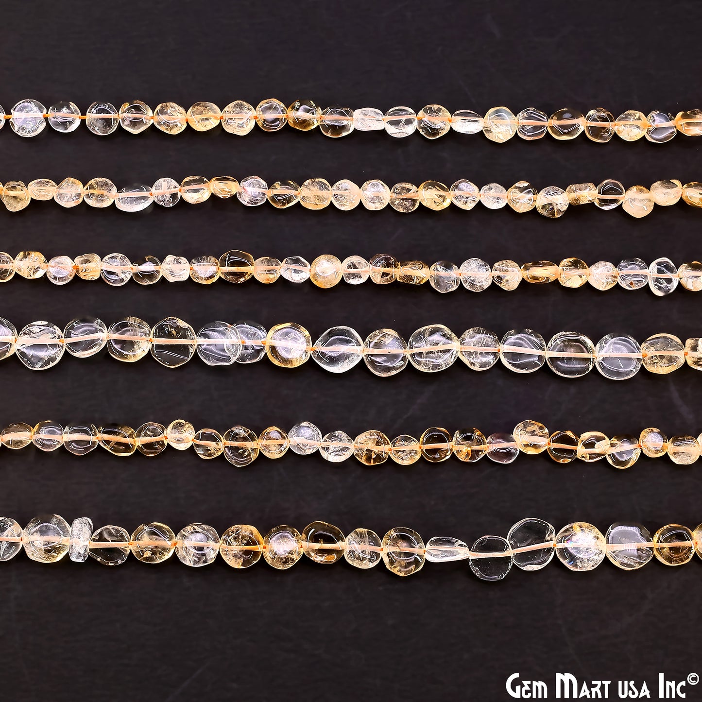 Golden Rutile Tumble Beads Free Form Drilled Beads 8X5mm Waist Beads, Rondelle Bead Strand 13 Inch