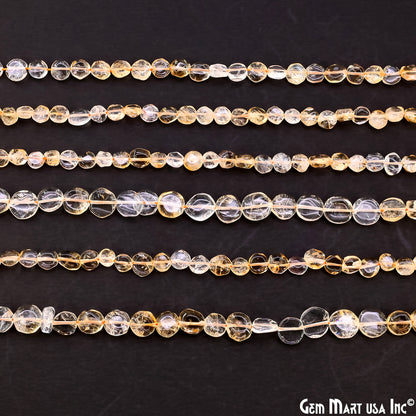 Golden Rutile Tumble Beads Free Form Drilled Beads 8X5mm Waist Beads, Rondelle Bead Strand 13 Inch