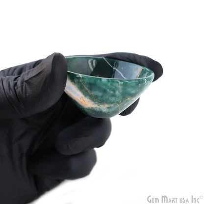 Natural Aventurine Mini Carved Gemstone Bowl Cup 2 inch