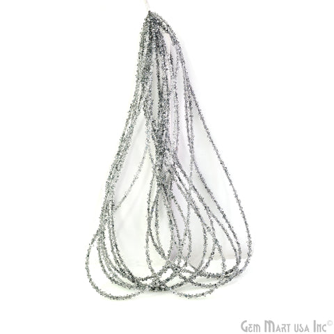 Gray Herkimer Diamond Crystal 2-3mm Free Form Uncut Beads 16" Strand