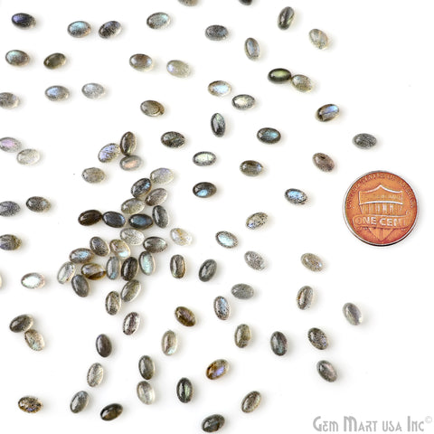 5Ct Blue Flash Labradorite Oval Cabochon Loose Gemstones AAA+ Quality