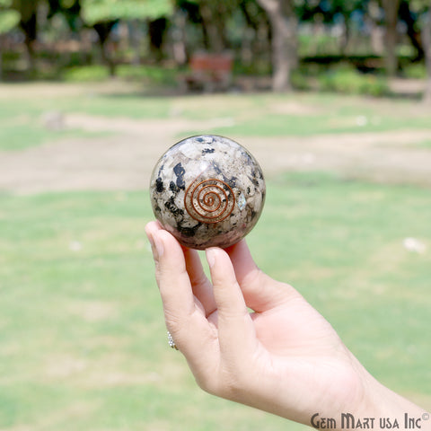 Rainbow Moonstone Healing Gemstone Sphere 2" - Reiki Meditation Ball, Chakra Balancing, Orgone Energy Spiritual Healing, Home Decor