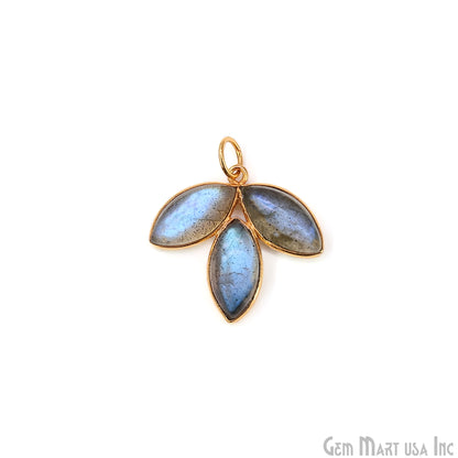 Labradorite Flower 25x23mm Single Bail Chandelier Finding Component