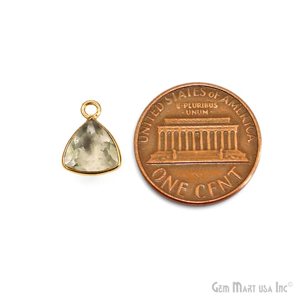 Trillion 8mm Brilliant Cut Gold Plated Bezel Single Bail Gemstone Connector