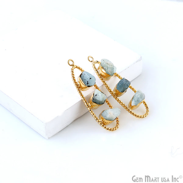 Row Aquamarine Oval Twisted...