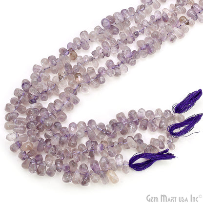 Amethyst Smooth Free Form Drilled Beads 5-6X9-11mm Waist Beads, Rondelle Bead Strand 14 Inch
