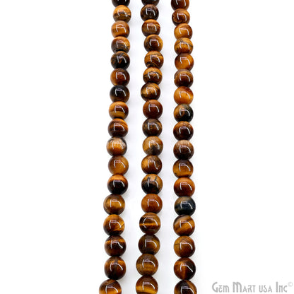 Tiger Eye Smooth Round Drilled Beads 5-7mm Waist Beads, Rondelle Bead Strand 13 Inch