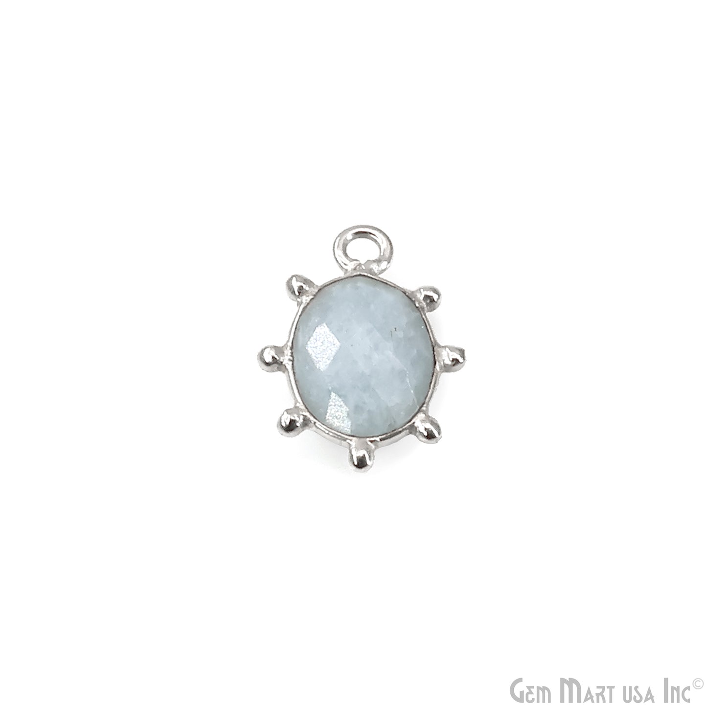 Oval 15x11mm Design Bezel Silver Plated Single Bail Gemstone Connector