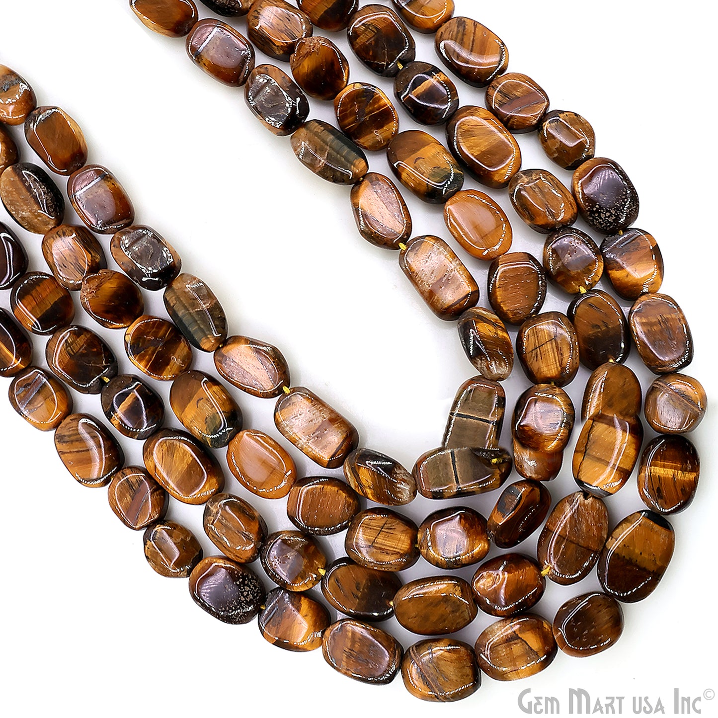 Tiger Eye Tumble Beads Free Form Drilled Beads 9-13X6-7mm Waist Beads, Rondelle Bead Strand 13 Inch