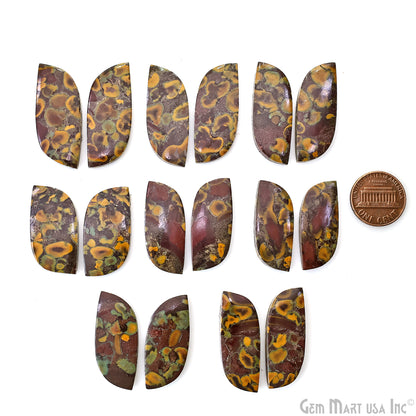 Fruit Jasper Free Form Shape 28x15mm Loose Gemstone For Earring Pair