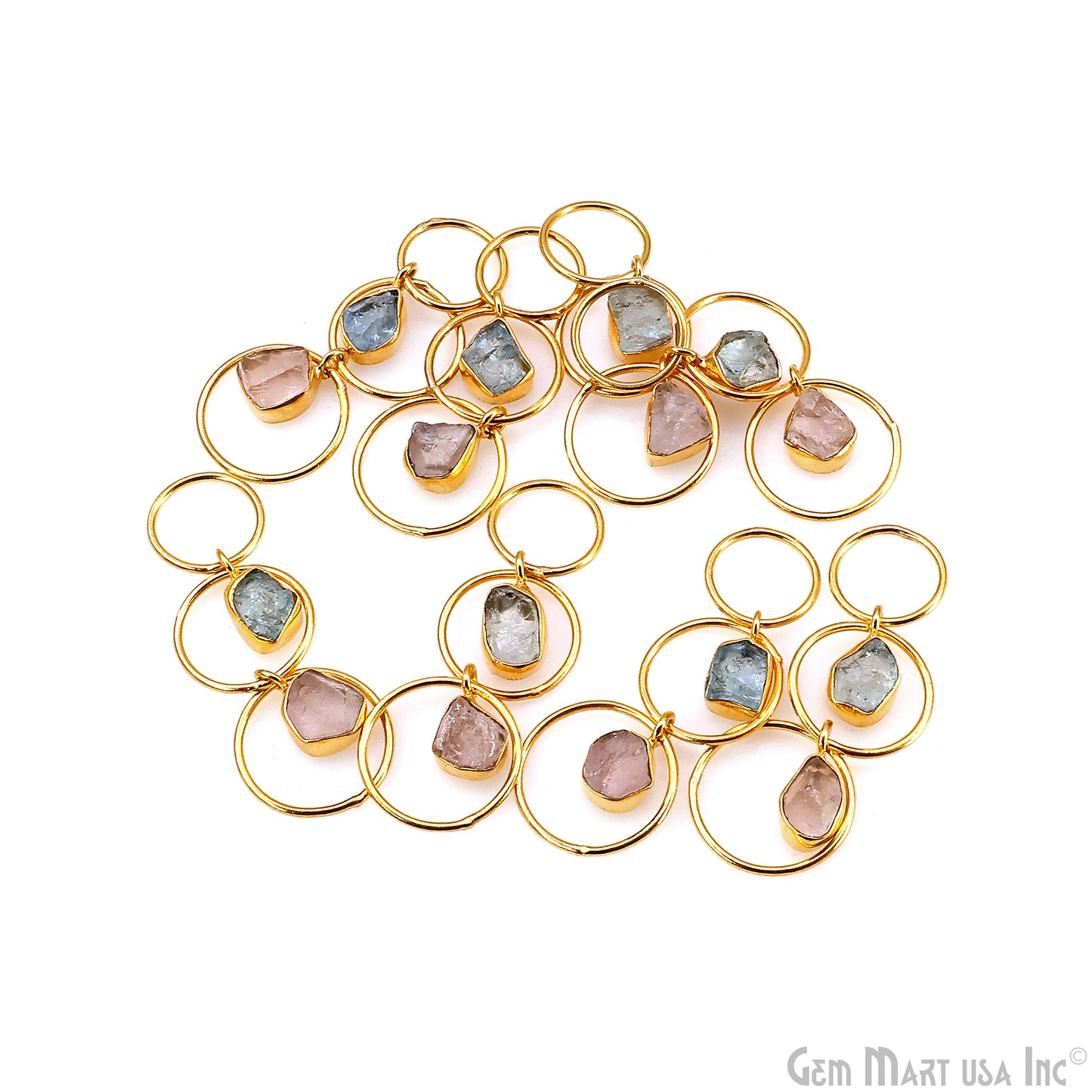 DIY Rough Gemstone Gold Plated Bezel Setting Dangle Chandelier Finding Connector 1PC