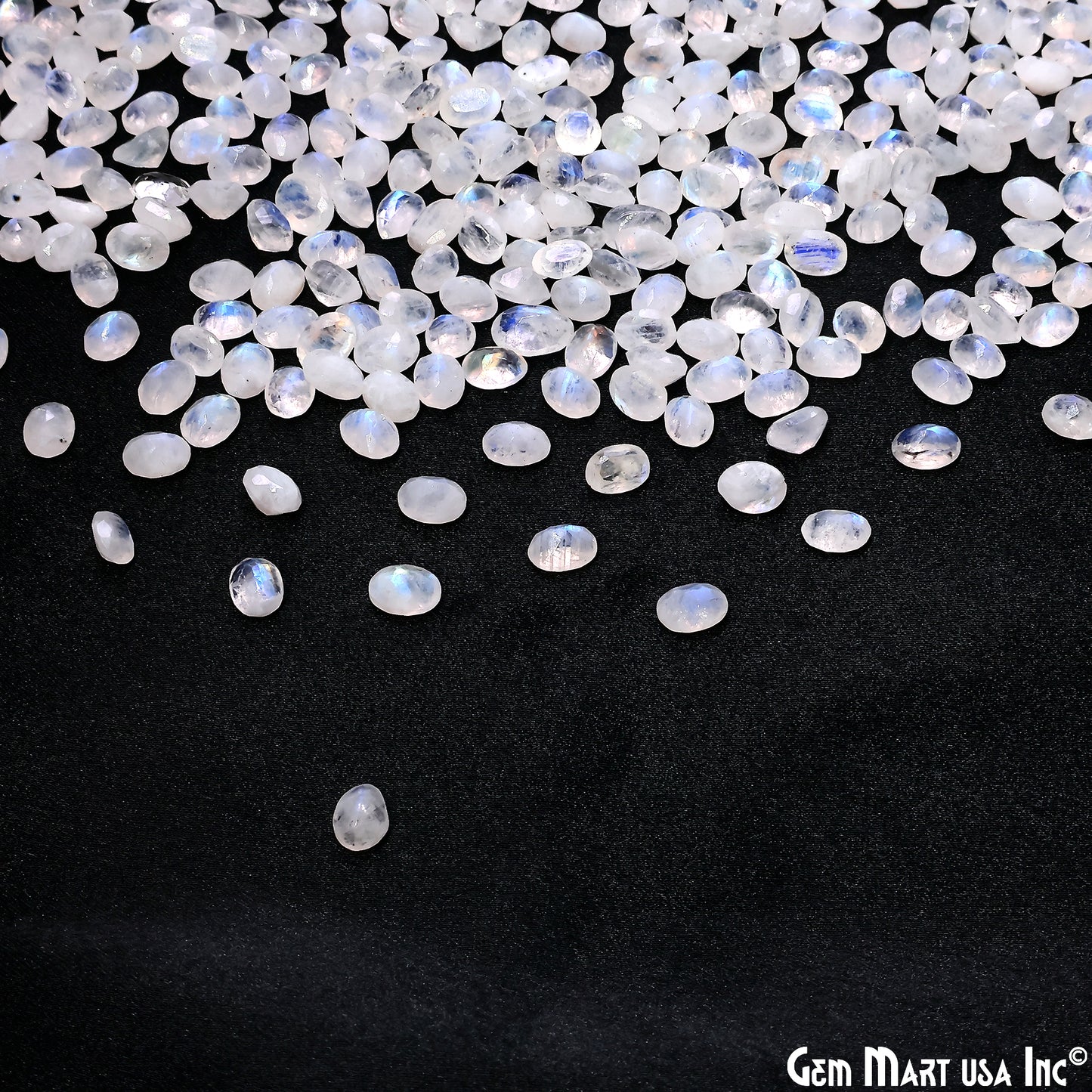 Rainbow Moonstone Wholesale Gemstones, 100% Natural Semi-Precious Gems, Rainbow Cabochons Loose Gems, 7x5mm, Oval, 10PC