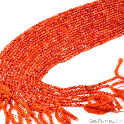 Carnelian Smooth Round Drilled Beads 4-5mm Waist Beads, Rondelle Bead Strand 13 Inch