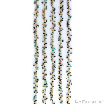 Chrysocolla Cluster Dangel Gemstone Beaded Wire Wrapped Rosary Chain