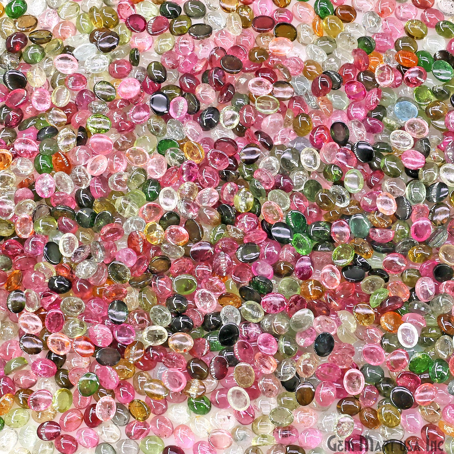 Multi Tourmaline Wholesale Gemstones, 100% Natural Semi-Precious Gems, Multi Color Cabochons Loose Gems, 4x5mm, Oval, 5 Carats