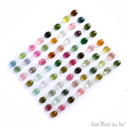 Multi Tourmaline Oval Cabochon, 5x6mm, 5 Carats, 100% Natural Cabochon Loose Gems, Wholesale Gemstones