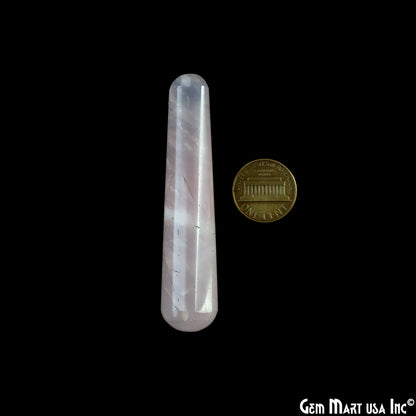 Rose Quartz Massage Wand Terminate Gemstone, Metaphysical, Crystal Pencil Point, Crystal Tower, Chakra Stone, Healing Crystal 3-4Inch