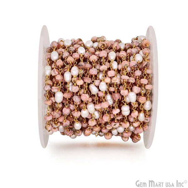 Rhodochrosite With Pearl Gold...