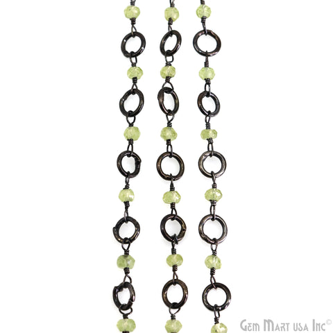 Peridot Beads 3-3.5mm Oxidized 6mm Round Finding Rosary Chain