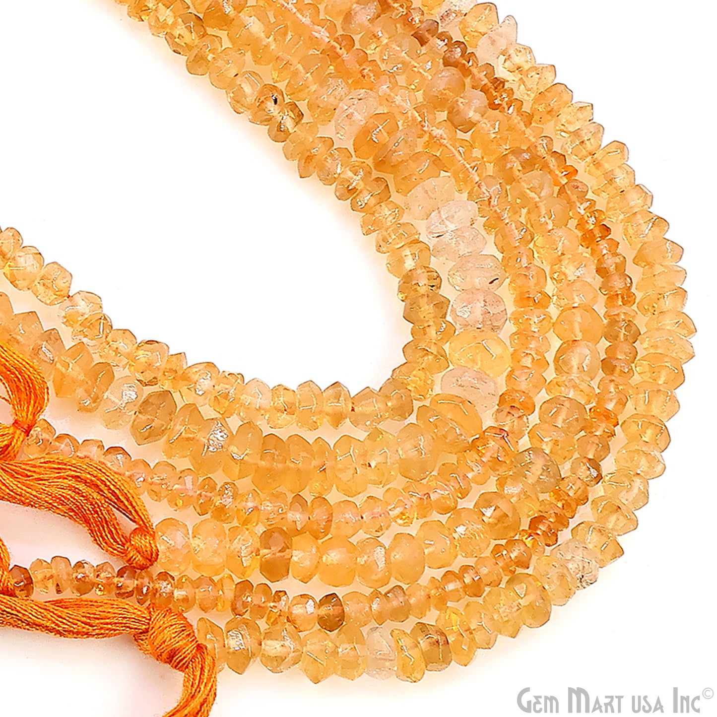 Citrine Faceted Round Drilled Beads 2-4mm Waist Beads, Rondelle Bead Strand 13 Inch