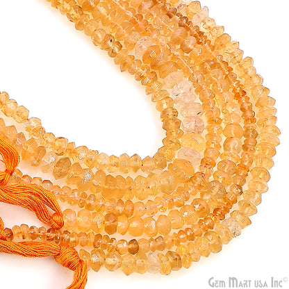 Citrine Faceted Round Drilled Beads 2-4mm Waist Beads, Rondelle Bead Strand 13 Inch